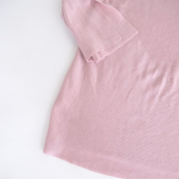 Lord & Taylor Crewneck 3/4 Sleeve Ribbed Shirt Size Medium - Picture 8 of 12